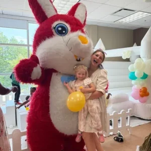 Red Bunny Mascot Costume